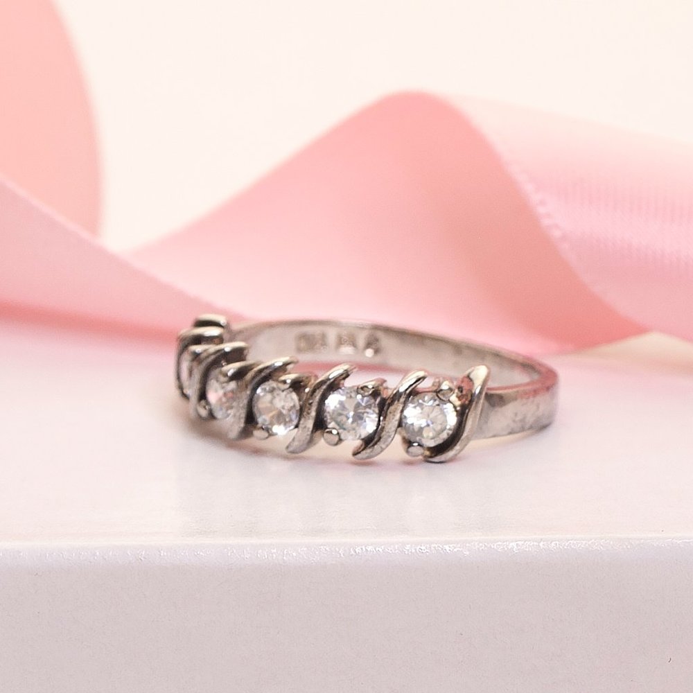 Silver Cz Ring, Solid Sterling Silver 925 Ring, S… - image 2